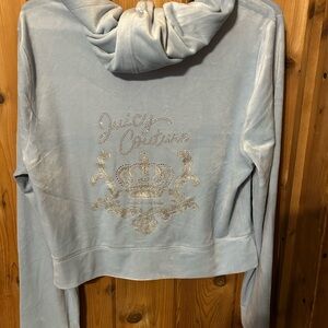 Juicy Couture Frost- Sky Blue Velour Jacket & Pants. 2 piece- XL